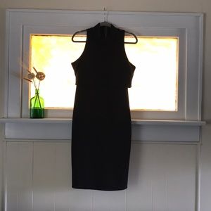 Black mock-neck dress